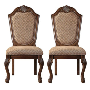 Chateau De Ville Side Chair Dining Dinner (Set-2) in Fabric & Cherry Acme Furniture