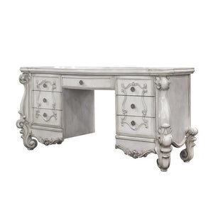 Baroque Bone White Vanity Set with Mirror and Stool - Poplar & Aspen Wood with Scrolled Legs Acme Furniture