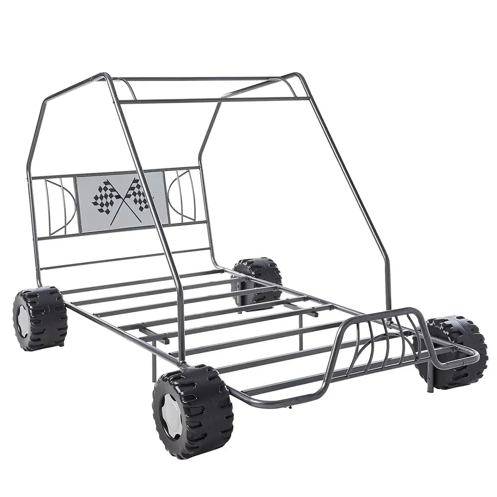 Xander Go Kart Twin Bed in Gunmetal- Metal Tube Steel Frame with Slat System for Kids Acme Furniture