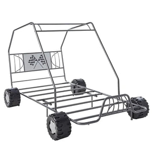 Xander Go Kart Twin Bed in Gunmetal- Metal Tube Steel Frame with Slat System for Kids Acme Furniture