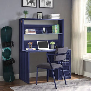 Cargo Metal Frame Writing Computer Desk and Hutch with Storage Base Shopmurai
