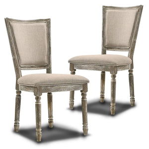 Gabrian Upholstered Dining Side Chair Set of 2 in Reclaimed Gray - High Back Padded Design Acme Furniture