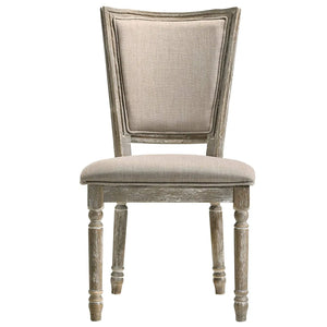 Gabrian Upholstered Dining Side Chair Set of 2 in Reclaimed Gray - High Back Padded Design Acme Furniture