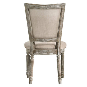 Gabrian Upholstered Dining Side Chair Set of 2 in Reclaimed Gray - High Back Padded Design Acme Furniture