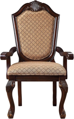 Chateau De Ville Arm Chair Dining (Set-2) in Fabric & Espresso Acme Furniture