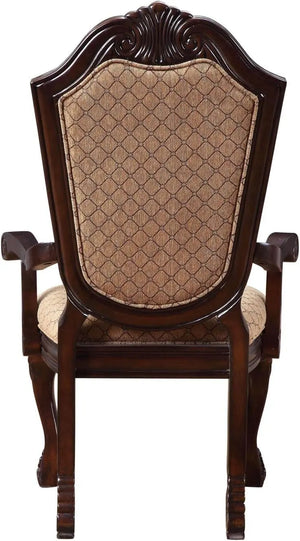 Chateau De Ville Arm Chair Dining (Set-2) in Fabric & Espresso Acme Furniture