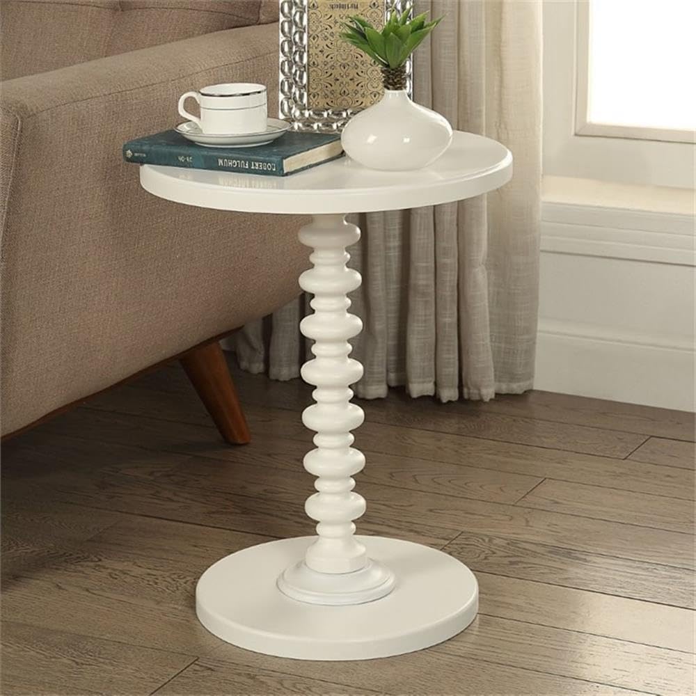 Acton Accent Table - Round Wooden Pedestal Side Table