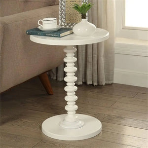 Acton Accent Table - Round Wooden Pedestal Side Table Acme Furniture