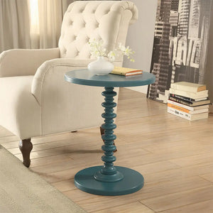 Acton Accent Table - Round Wooden Pedestal Side Table Acme Furniture