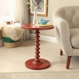 Acton Accent Table - Round Wooden Pedestal Side Table Acme Furniture