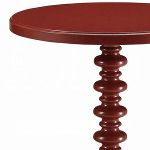 Acton Accent Table - Round Wooden Pedestal Side Table Acme Furniture