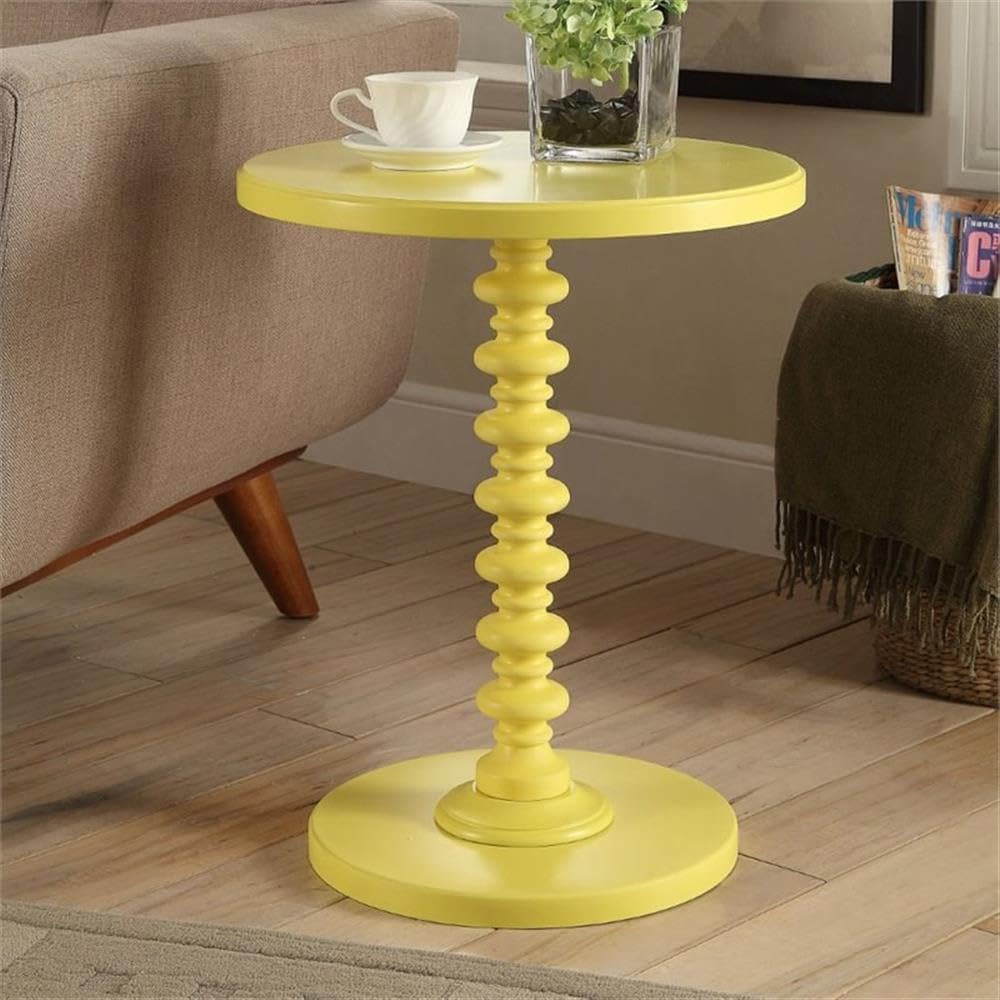 Acton Accent Table - Round Wooden Pedestal Side Table