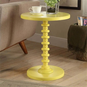 Acton Accent Table - Round Wooden Pedestal Side Table Acme Furniture