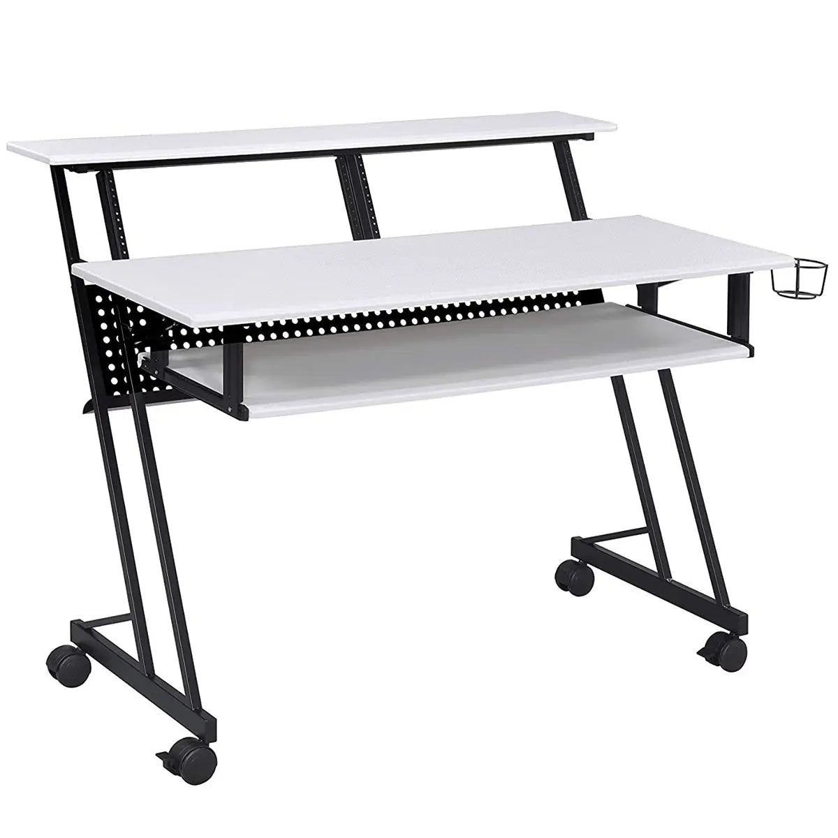 Suitor Wooden Top Music Recording Studio Desk in White Acme Furniture