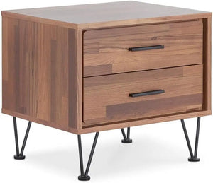 Deoss Wooden Rectangular 2-Drawer Nightstand with V Shaped Legs Acme Furniture