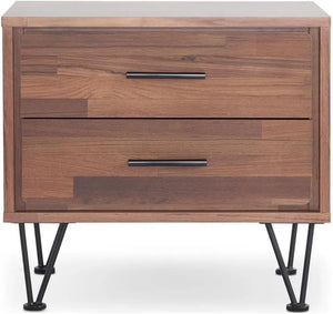 Deoss Wooden Rectangular 2-Drawer Nightstand with V Shaped Legs Acme Furniture