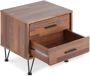 Deoss Wooden Rectangular 2-Drawer Nightstand with V Shaped Legs Acme Furniture