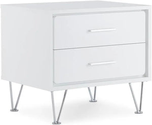 Deoss Wooden Rectangular 2-Drawer Nightstand with V Shaped Legs Acme Furniture