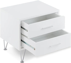 Deoss Wooden Rectangular 2-Drawer Nightstand with V Shaped Legs Acme Furniture