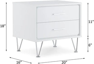 Deoss Wooden Rectangular 2-Drawer Nightstand with V Shaped Legs Acme Furniture