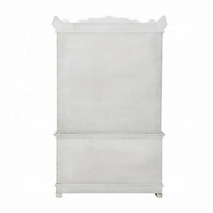 Baroque Bone White Curio Cabinet - 53" with Glass Doors and Touch Light Acme Furniture