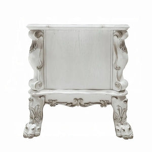 Baroque Dresden Antique White Executive Writing Desk with Claw Feet and 5 Felt-Lined Drawers Acme Furniture