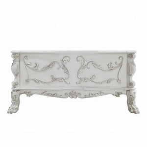 Baroque Dresden Antique White Executive Writing Desk with Claw Feet and 5 Felt-Lined Drawers Acme Furniture