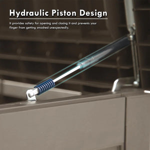 230 Gallon Outdoor Storage Box, Rain Waterproof Resin Deck Box, Lockable Large Storage Container for Patio Furniture, Cushions, Garden Tools, Sports Equipment and Pool Supplies Taupe Shopmurai