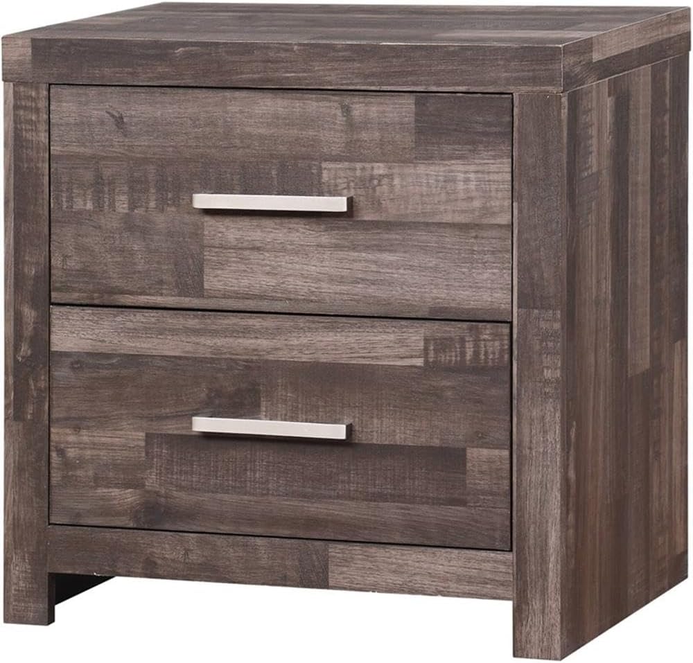Juniper Modern Composite Wood 2-Drawer Bedroom Nightstand in Dark Cherry