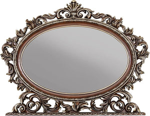 Devany Oval Mirror in Cherry Finish Acme Furniture