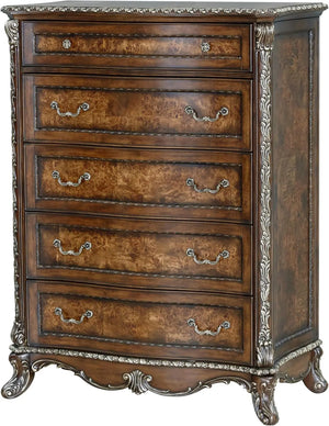 Devany 5-Drawer Transitional Wood & Resin Chest in Rich Cherry Acme Furniture