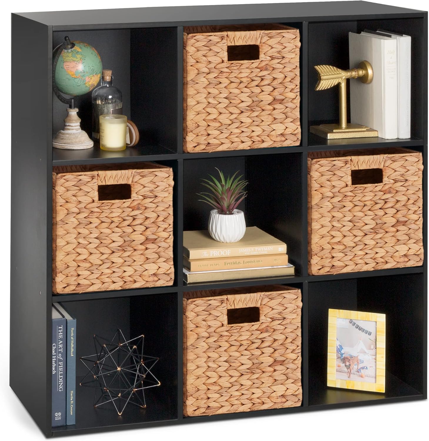 9-Cube Storage Organizer, 11in Shelf Opening, Bookcase, Display Shelf, Customizable w/ 3 Removable Back Panels
