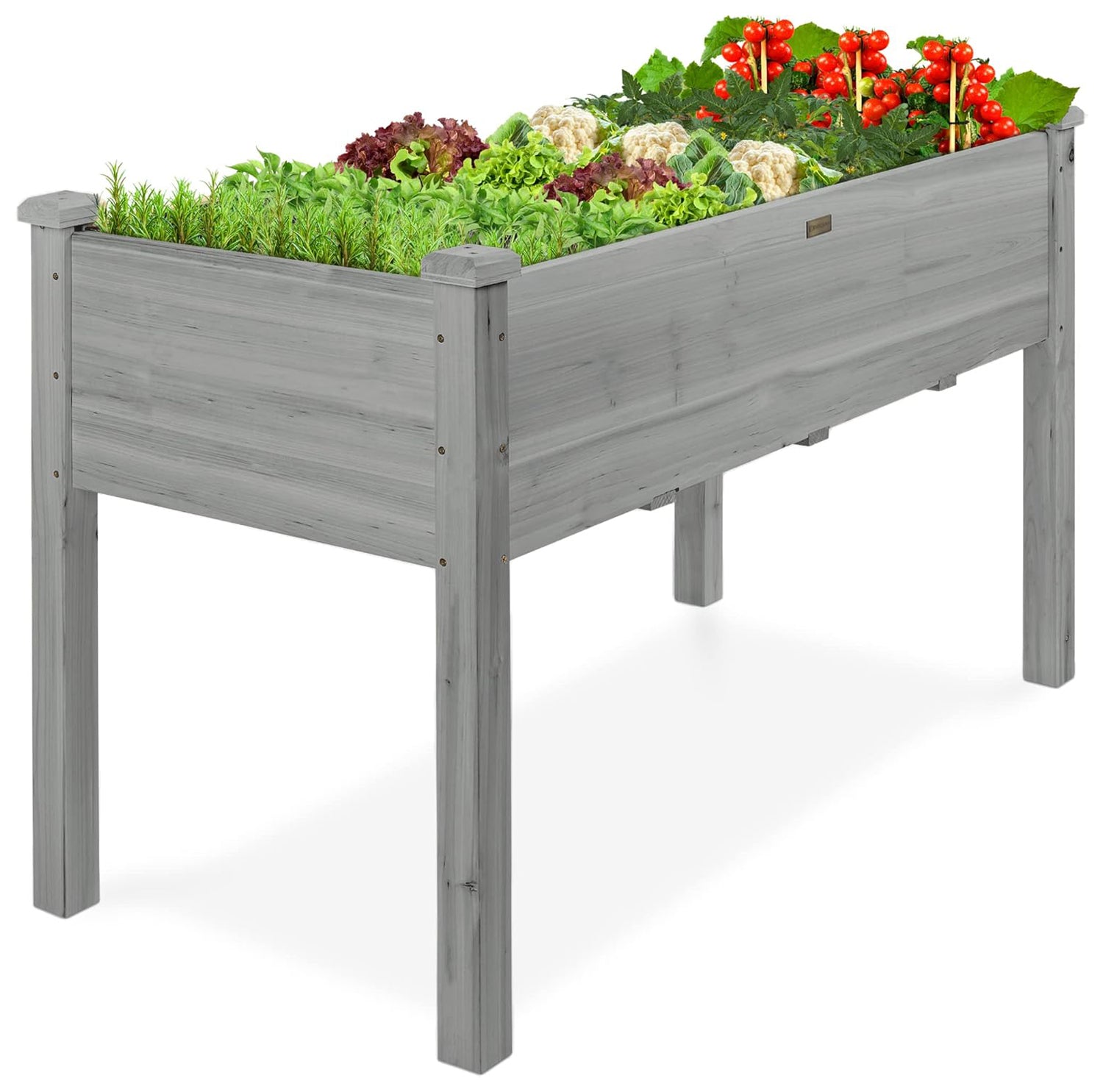 Raised Garden Bed, Elevated Wood Planter Box Stand for Backyard, Patio, Balcony with Bed Liner
