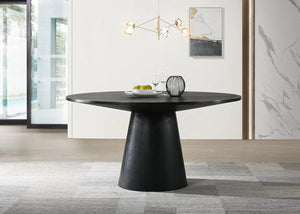 Jasper 59" W Contemporary Round Dining Table with Pedestal Base Lilola Home