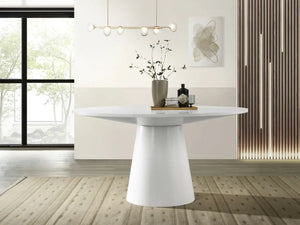 Jasper 59" W Contemporary Round Dining Table with Pedestal Base Lilola Home