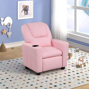 Kids Reclining Chair Leather Recliner Sofa Push Back Toddler Youth Children Shopmurai