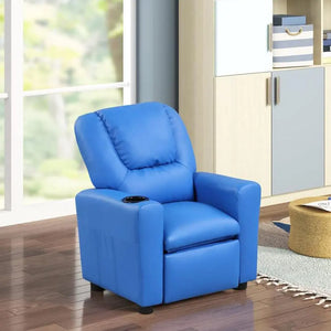 Kids Reclining Chair Leather Recliner Sofa Push Back Toddler Youth Children Shopmurai