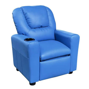 Kids Reclining Chair Leather Recliner Sofa Push Back Toddler Youth Children Shopmurai