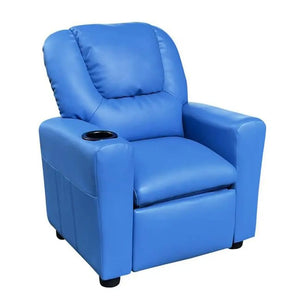 Kids Reclining Chair Leather Recliner Sofa Push Back Toddler Youth Children Shopmurai