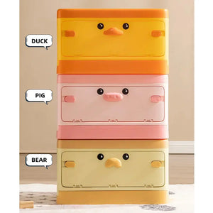 Animal Shape Kids Toy Organizer with Stackable Design and Open Lid – Versatile Storage Solution for Toys, Clothes, Snacks, and Books Shopmurai