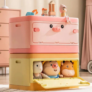 Animal Shape Kids Toy Organizer with Stackable Design and Open Lid – Versatile Storage Solution for Toys, Clothes, Snacks, and Books Shopmurai