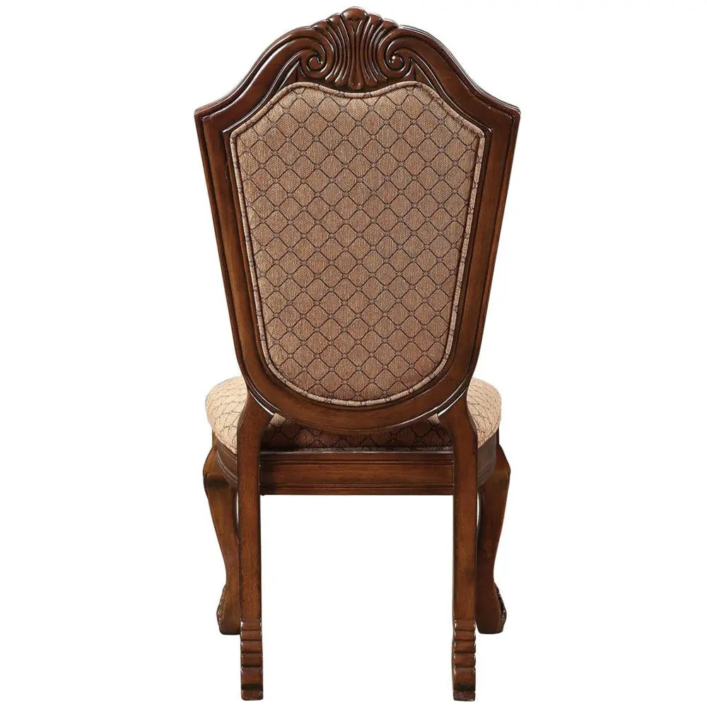 Chateau De Ville Side Chair Dining Dinner (Set-2) in Fabric & Cherry Acme Furniture