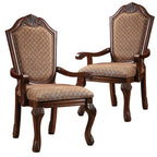 Chateau De Ville Arm Chair Dining (Set-2) in Fabric & Cherry