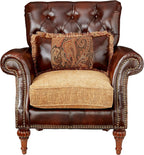 Dreena Rolled Arm Upholstered Chair with 1 Pillow in Brown Faux Leather Acme Furniture