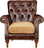 Dreena Rolled Arm Upholstered Chair with 1 Pillow in Brown Faux Leather Acme Furniture