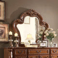 Victorian Dark Mahogany Ornate Dresser Mirror with Floral Carvings Acme Furniture