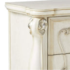 Baroque Bone White 2-Drawer Nightstand - Poplar & Aspen Wood with Scrolled Legs Acme Furniture