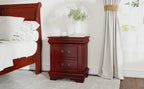 Traditional Wooden Nightstand 2-Drawer Cherry Finish Bedside Table with Antique Metal Handles for Bedroom Storage Acme Furniture