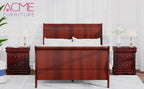 Traditional Wooden Nightstand 2-Drawer Cherry Finish Bedside Table with Antique Metal Handles for Bedroom Storage Acme Furniture