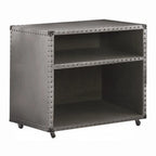 Brancaster Aluminum Nightstand with USB Dock - Vintage Industrial Bedroom Side Table with Storage Acme Furniture
